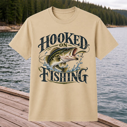 Hooked on Fishing Largemouth Bass Graphic T-Shirt
