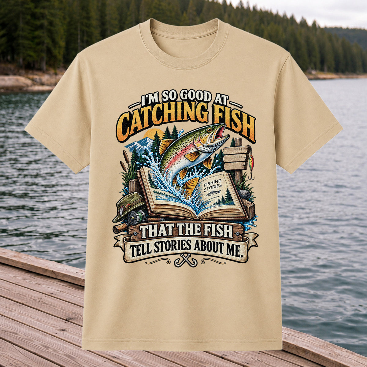 I'm So Good at Catching Fish That the Fish Tell Stories About Me Trout T-Shirt