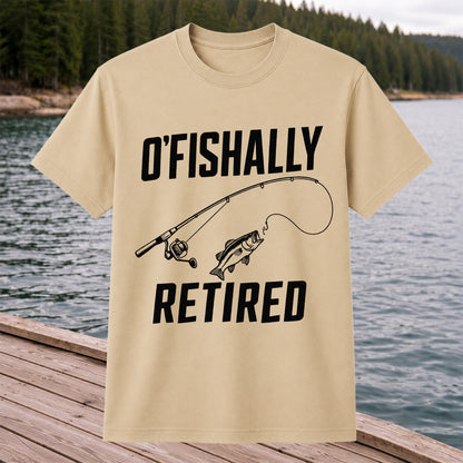 Retirement Fishing Graphic T-Shirt with Fishing Rod and Bass