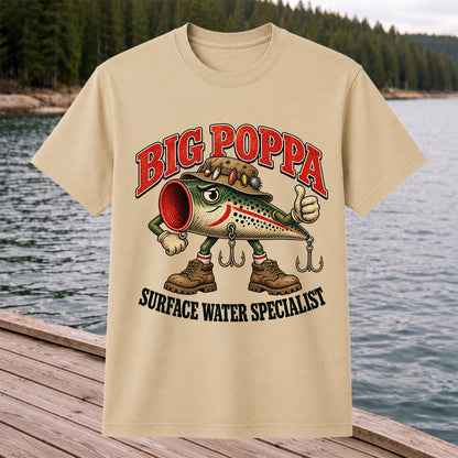 Big Poppa Surface Water Specialist Fishing Lure Graphic T-Shirt