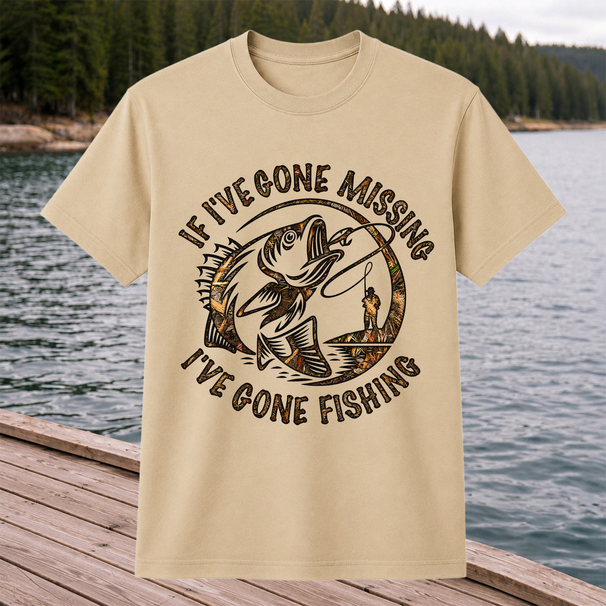 If I've Gone Missing I've Gone Fishing Bass Graphic T-Shirt