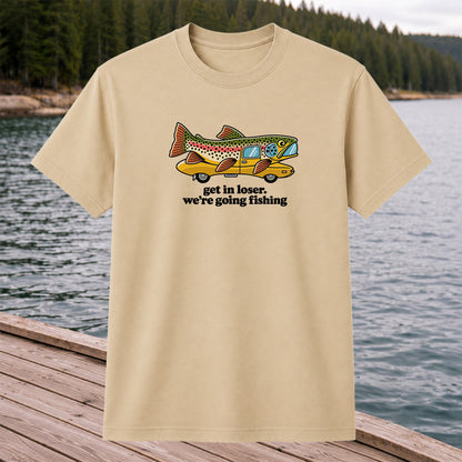 Get In Loser We're Going Fishing Rainbow Trout Camper T-Shirt