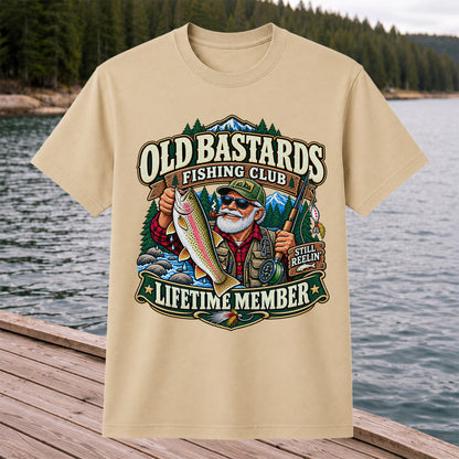 Old Bastards Fishing Club Lifetime Member Still Reelin' Rainbow Trout T-Shirt