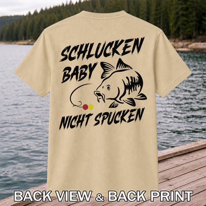 Schlucken Baby Nicht Spucken Funny Bass Fishing T-Shirt | Back Print
