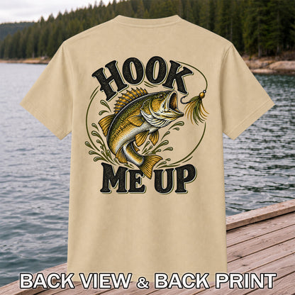 Hook Me Up Bass Fishing T-Shirt | Back Print