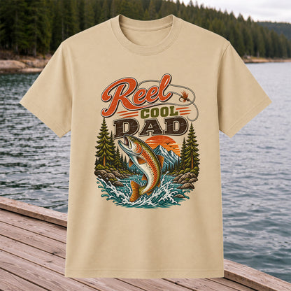 Reel Cool Dad Trout Fishing Graphic T-Shirt