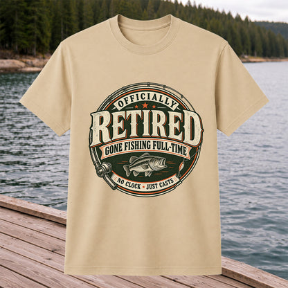 Officially Retired Gone Fishing Full-Time Bass Fishing T-Shirt