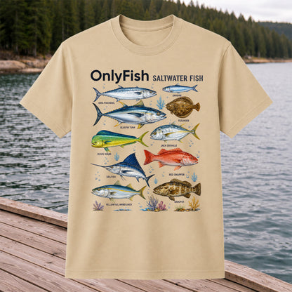 OnlyFish Saltwater Fish Identification T-Shirt