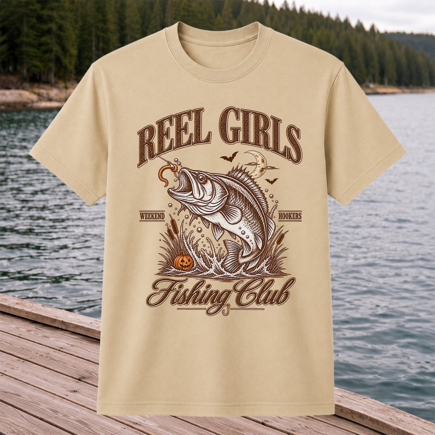Reel Girls Weekend Hookers Halloween Bass Fishing T-Shirt