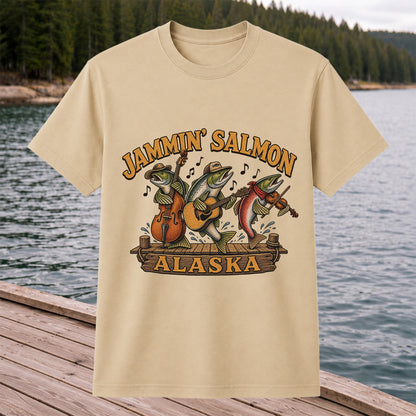 Jammin’ Salmon Alaska Fishing Band Graphic T-Shirt