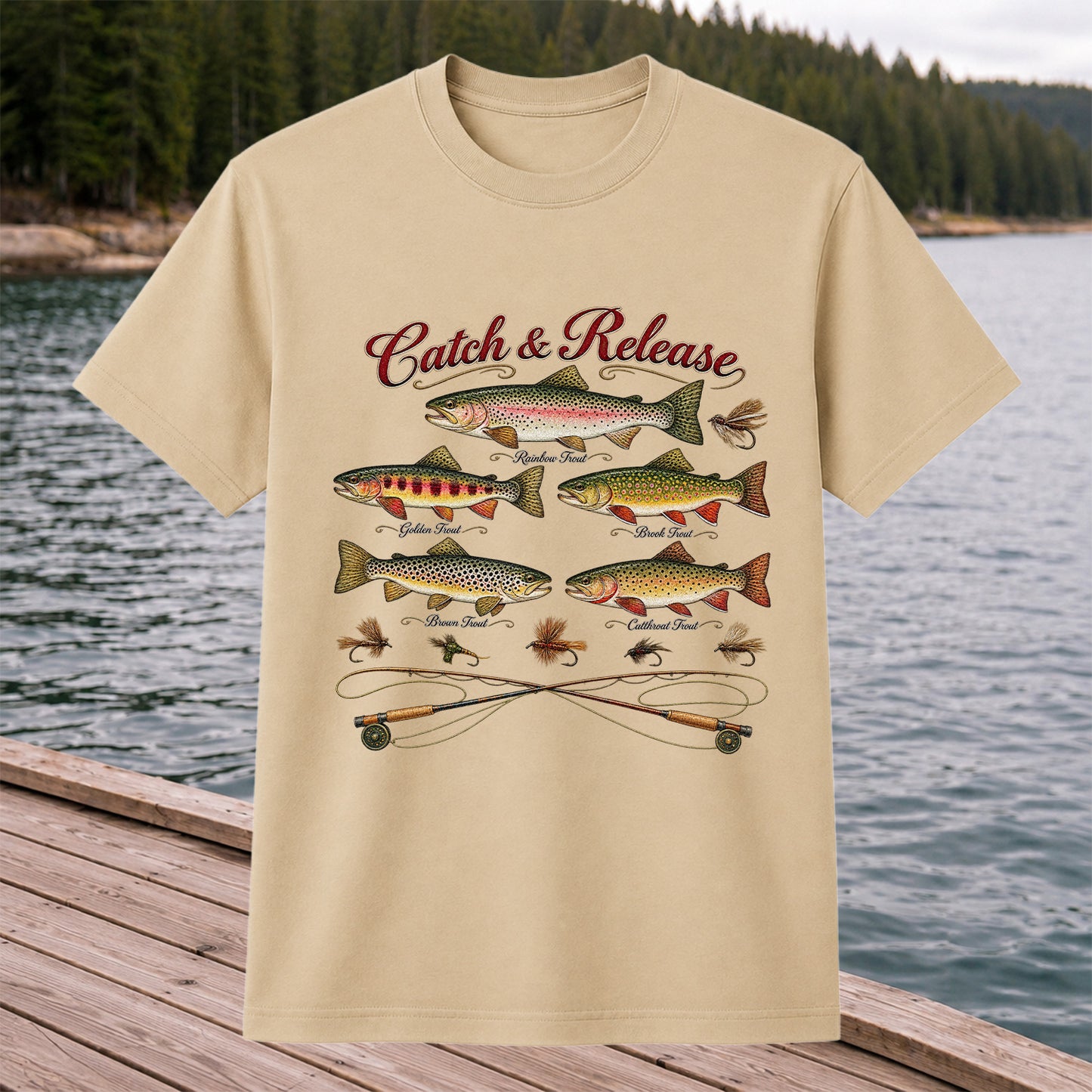 Catch & Release Trout Species Fly Fishing Graphic T-Shirt