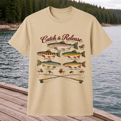 Catch & Release Trout Species Fly Fishing Graphic T-Shirt