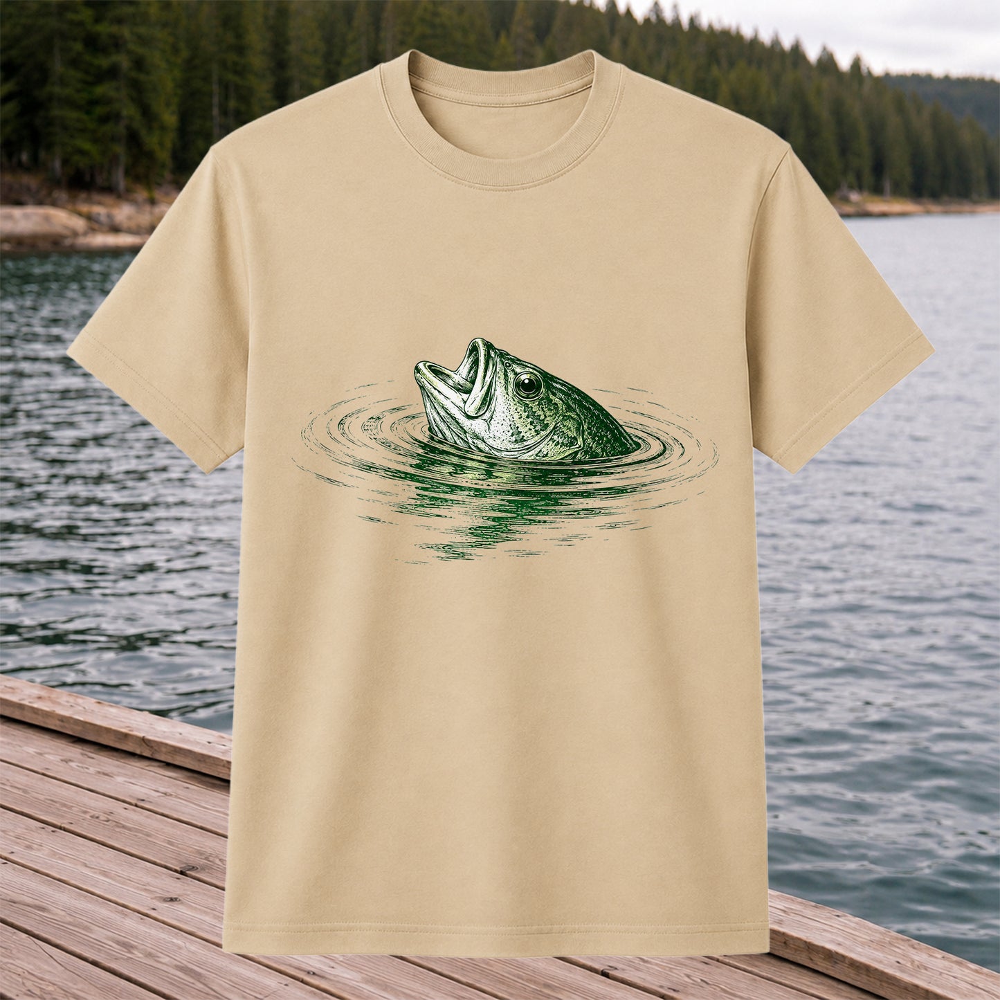 Bass Fishing T-Shirt, Vintage Largemouth Bass Graphic Tee for Anglers