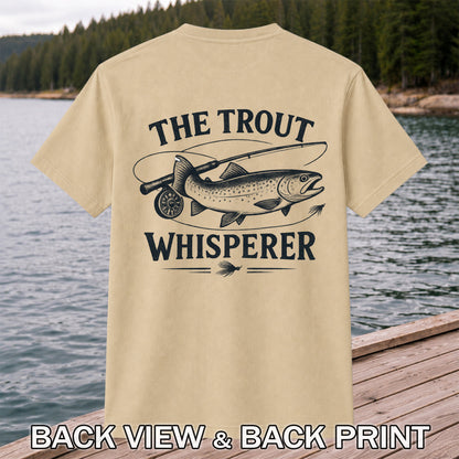 The Trout Whisperer Fly Fishing Graphic T-Shirt | Back Print