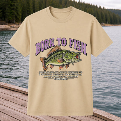Born to Fish Funny Bass Fishing Graphic T-Shirt