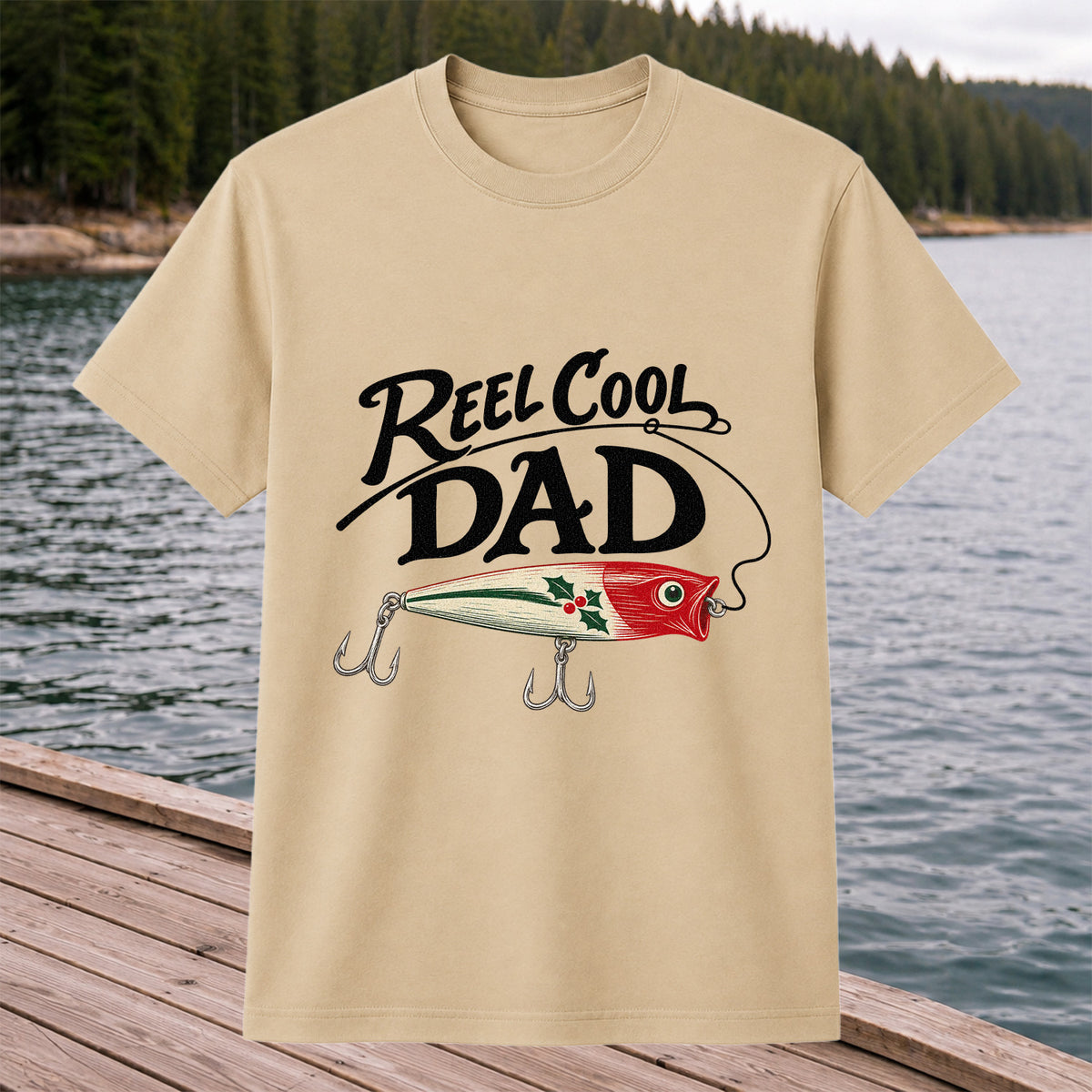 Reel Cool Dad Fishing Lure Graphic T-Shirt