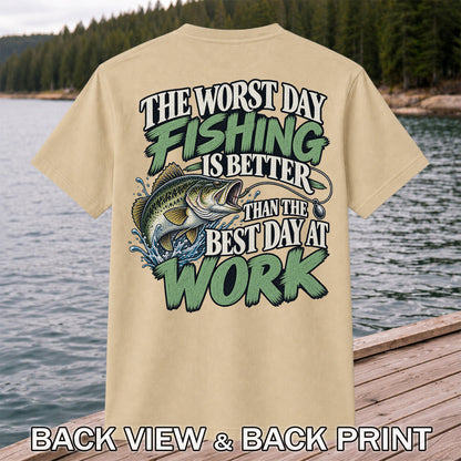 Largemouth Bass Fishing Humor Graphic T-Shirt | Back Print