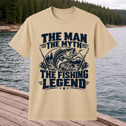 The Man The Myth The Fishing Legend Bass Graphic T-Shirt