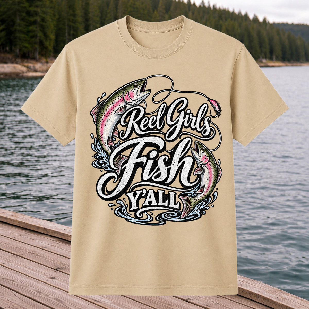 Reel Girls Fish Y'all Rainbow Trout Women's Fishing T-Shirt