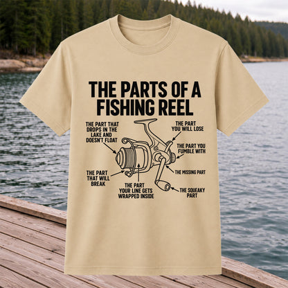 Fishing Reel Parts Diagram Humor Graphic T-Shirt