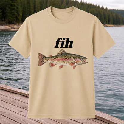 Fih Rainbow Trout Minimalist Fishing Graphic T-Shirt