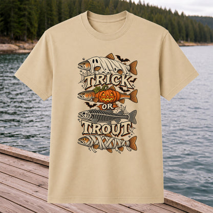 Trick or Trout Halloween Costume Fish Graphic T-Shirt