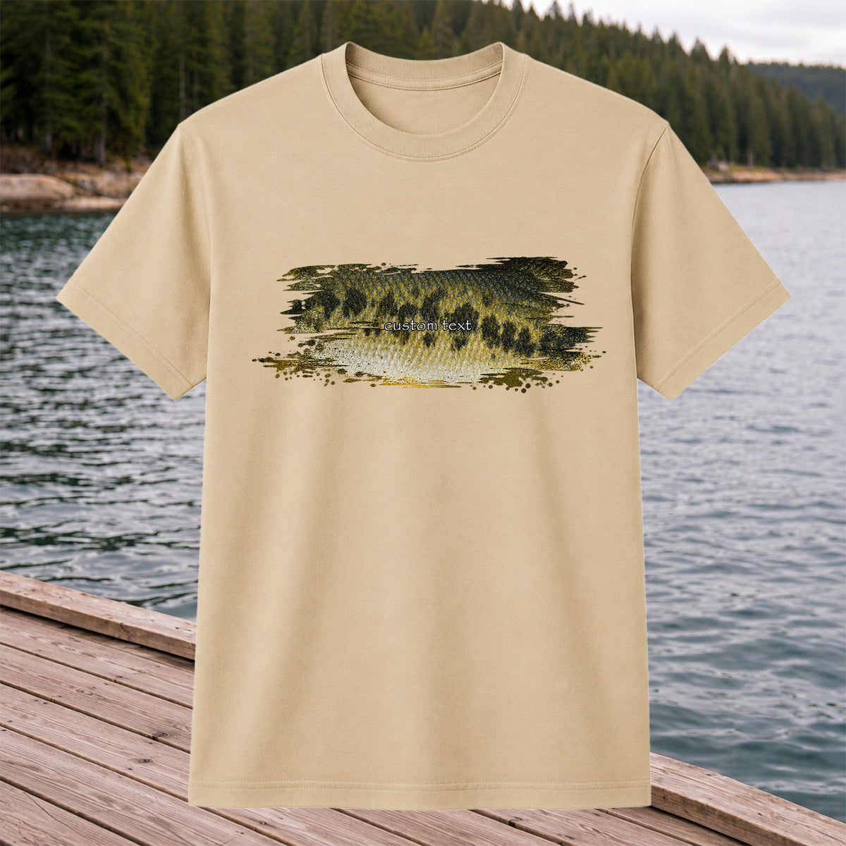 Custom Text Bass Fishing Graphic T-Shirt