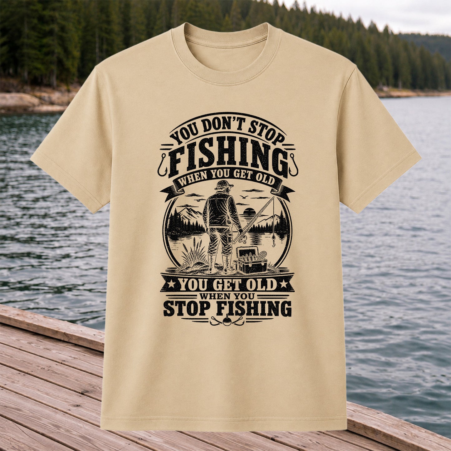 You Don't Stop Fishing When You Get Old Funny Fishing T-Shirt