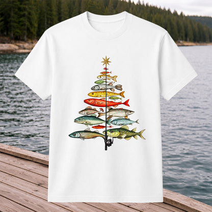 Vintage Fish Collection Fishing Rod Graphic T-Shirt