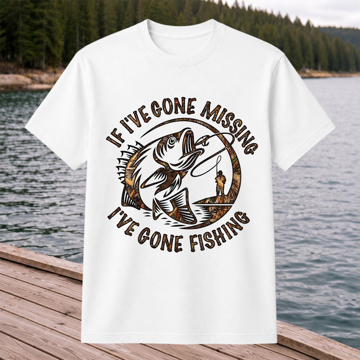 If I've Gone Missing I've Gone Fishing Bass Graphic T-Shirt