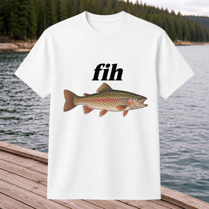 Fih Rainbow Trout Minimalist Fishing Graphic T-Shirt