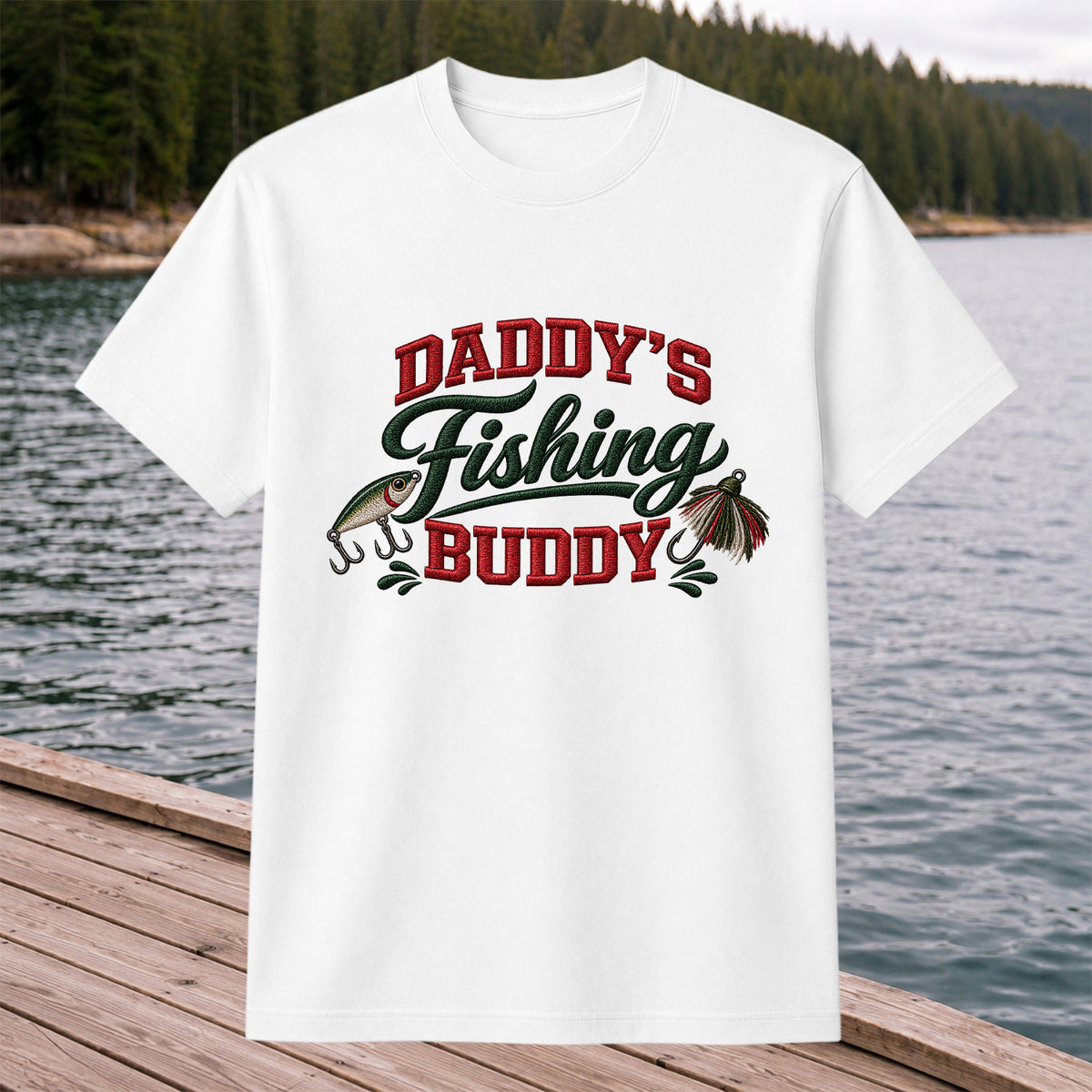 Daddy's Fishing Buddy Funny Fishing Graphic T-Shirt