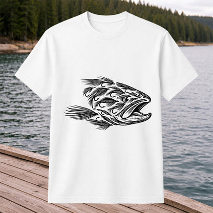 Fly Fishing Fish Design Graphic T-Shirt