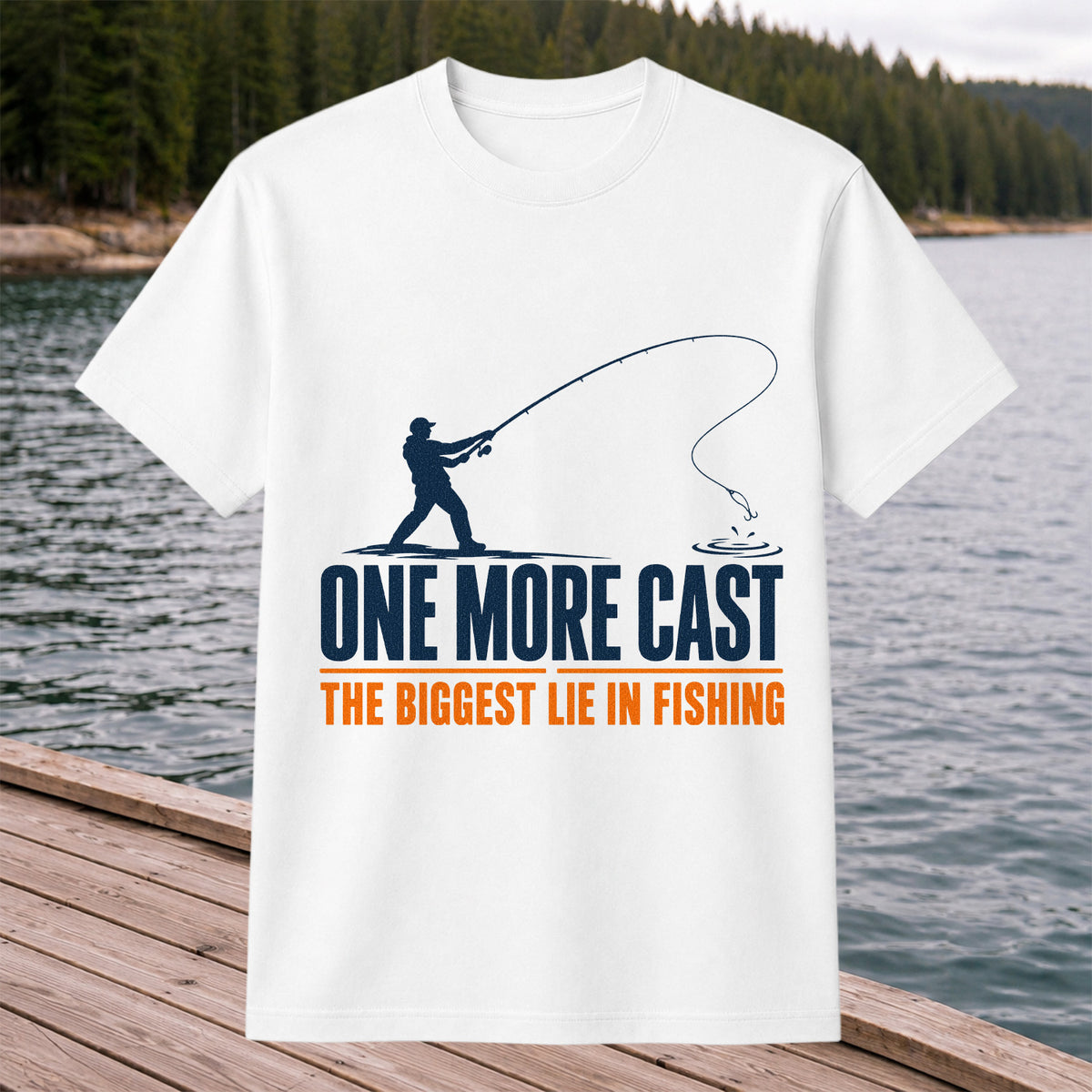 Fishing Angler Silhouette Graphic T-Shirt