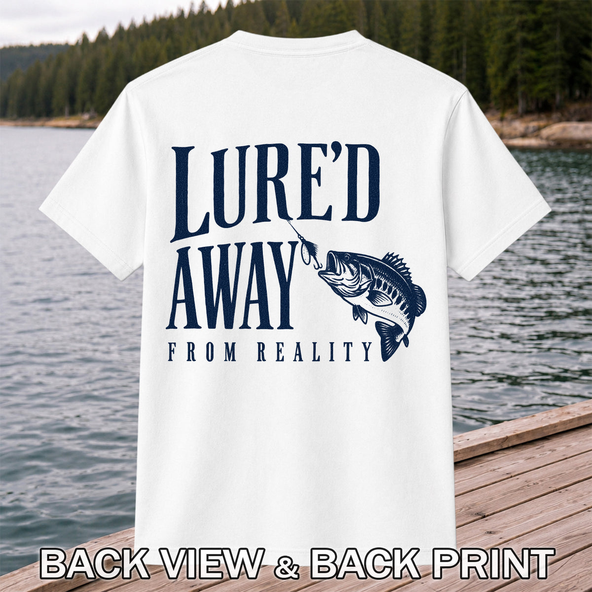 Largemouth Bass Fishing Lure Graphic T-Shirt | Back Print