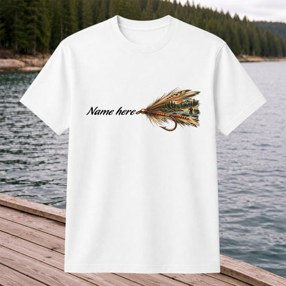 Personalized Fly Fishing Lure Name Graphic T-Shirt