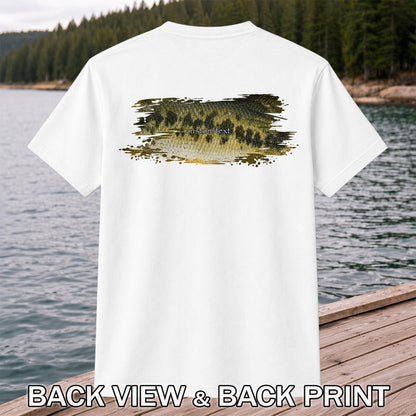 Custom Text Bass Fishing Graphic T-Shirt | Back Print