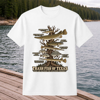 Trash Fish of Texas Gar and Freshwater Fish Graphic T-Shirt