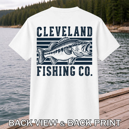 Cleveland Fishing Co Bass Fishing Graphic T-Shirt | Back Print