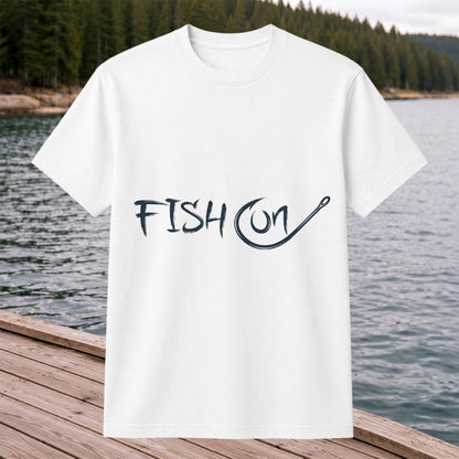 Fish On Fishing Hook Minimalist Graphic T-Shirt