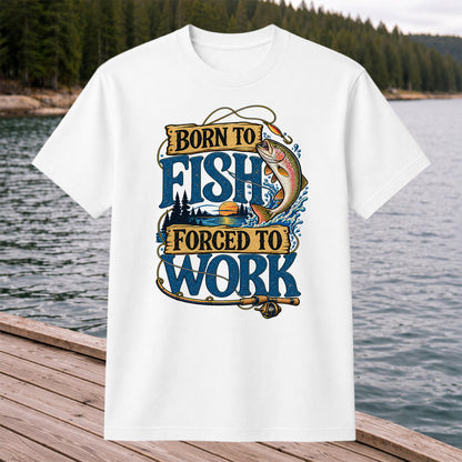 Rainbow Trout Lake Sunset Fishing Graphic T-Shirt