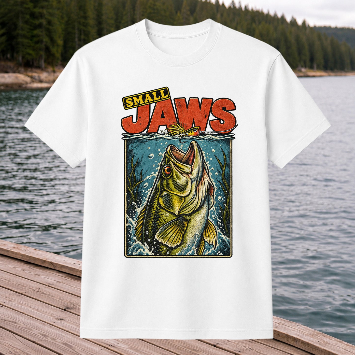 Small Jaws Bass Fishing Graphic T-Shirt