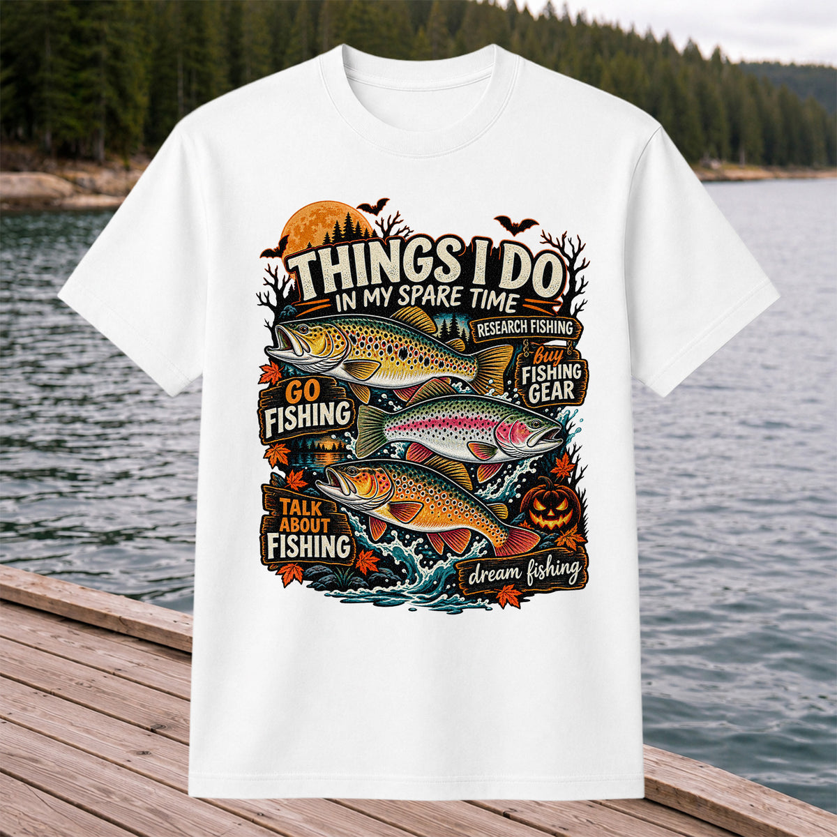 Things I Do in My Spare Time Halloween Trout Fishing T-Shirt