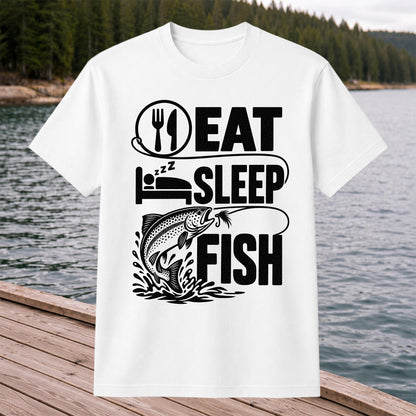 Eat Sleep Fish Trout Fly Fishing Graphic T-Shirt