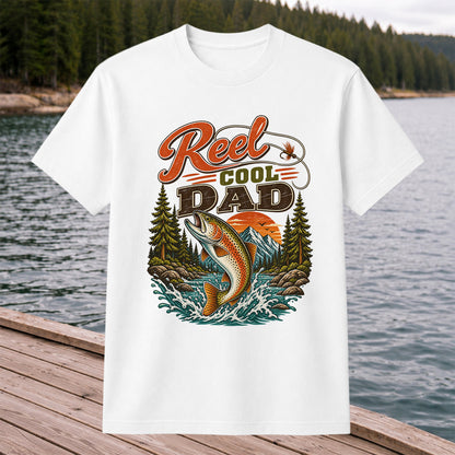 Reel Cool Dad Trout Fishing Graphic T-Shirt