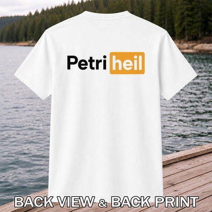 Petri Heil Fishing Logo Graphic T-Shirt | Back Print