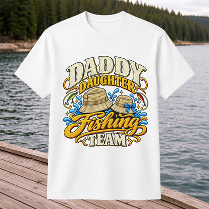 Dad Daughter Fishing Team Family Fishing Graphic T-Shirt