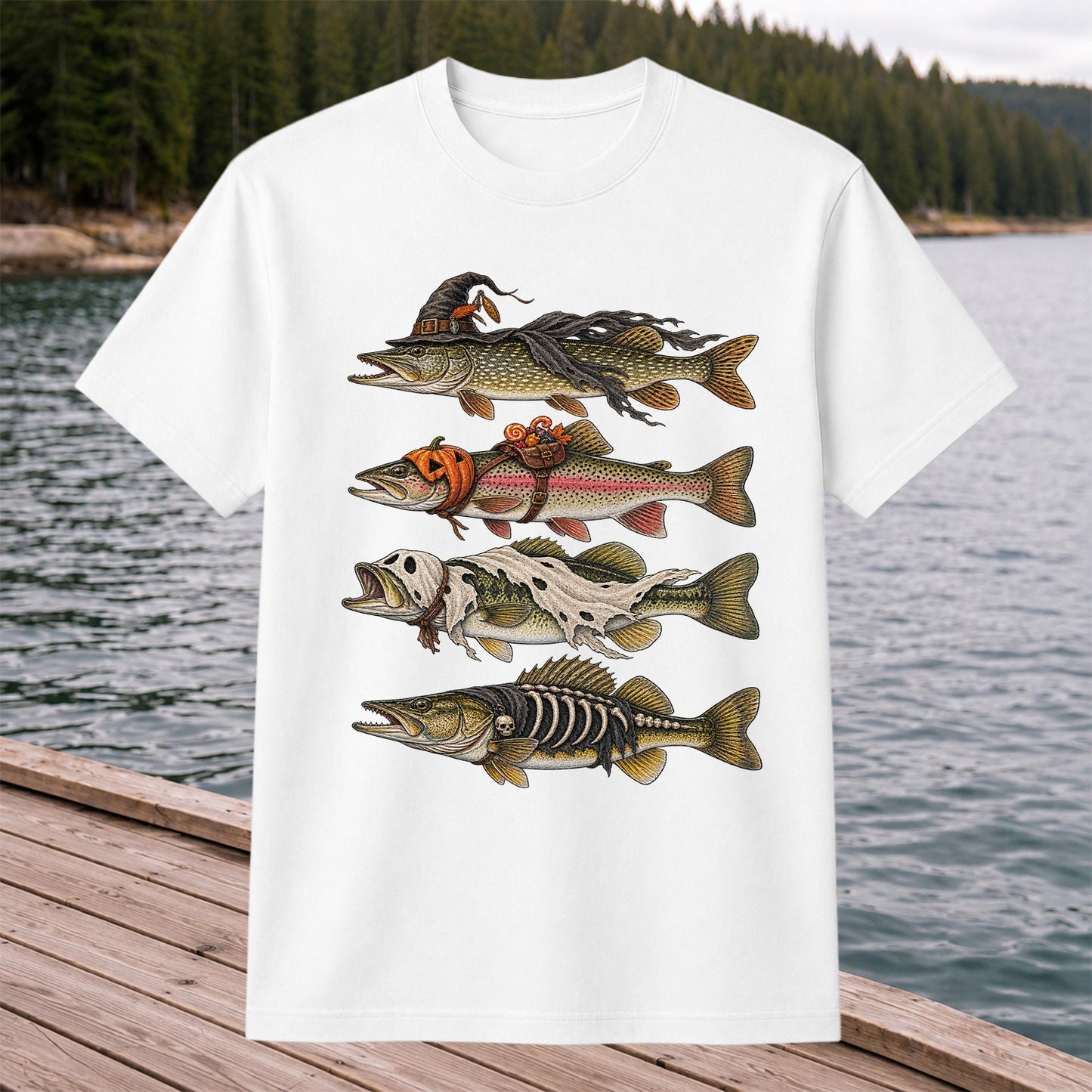 Halloween Costume Fish Freshwater Fishing Graphic T-Shirt