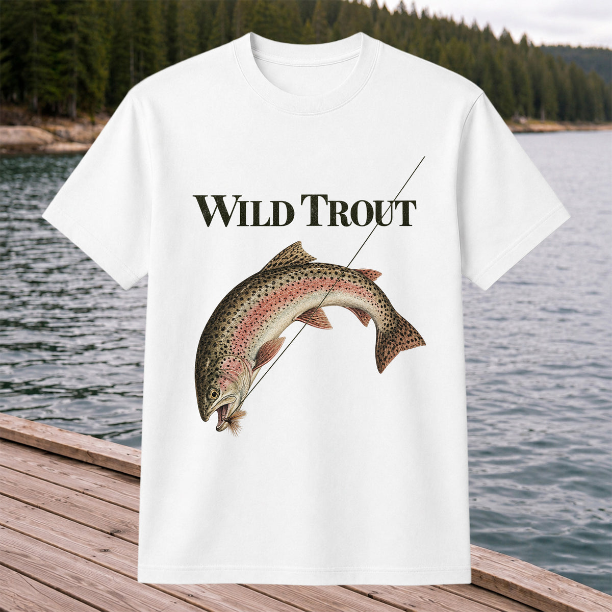 Wild Trout Rainbow Trout Fishing Graphic T-Shirt