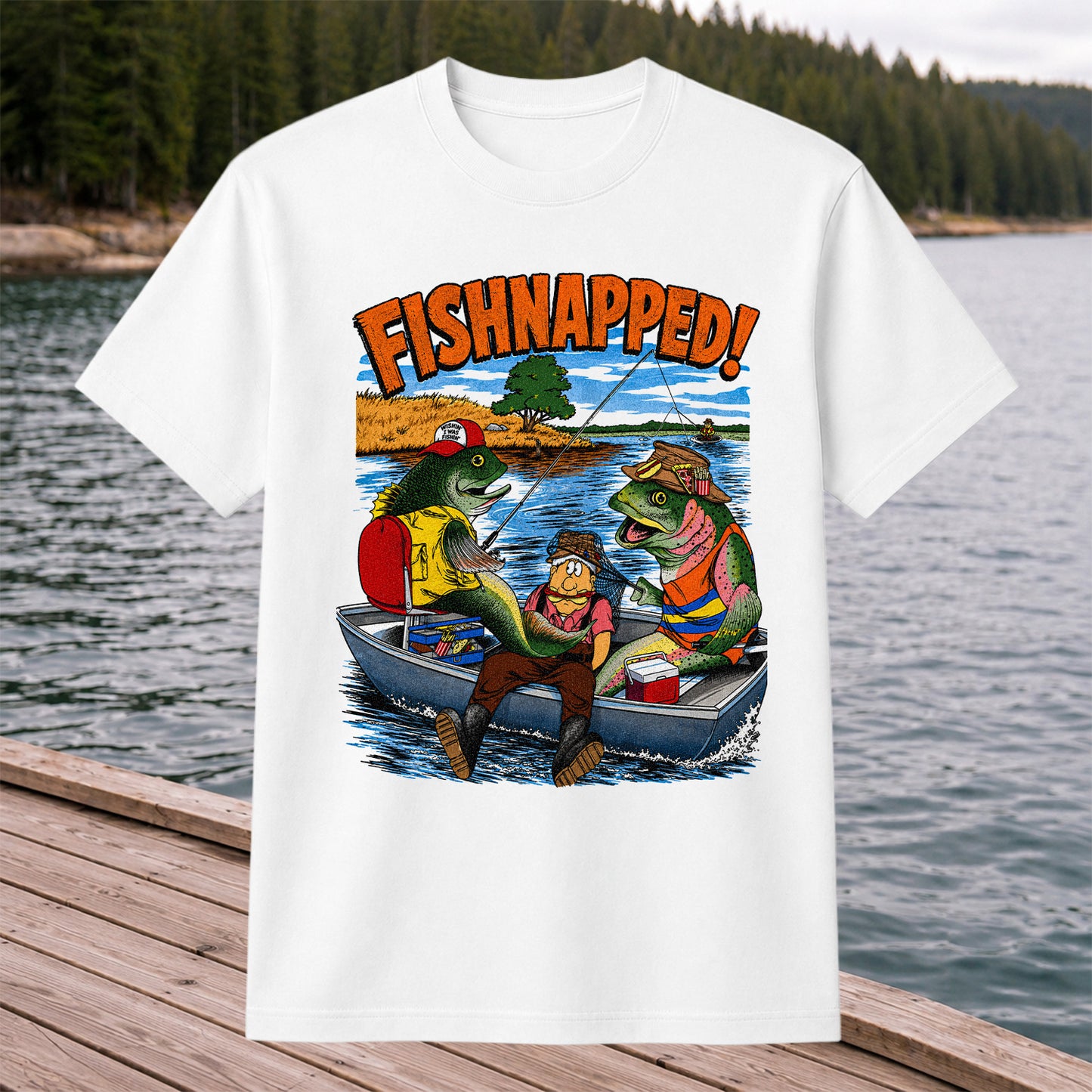 Fishnapped Funny Fish Kidnapping Angler Fishing T-Shirt